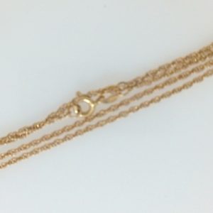 Yellow 18 Karat Polished Cable Link Estate Chain 
Length 15 in 
Gram Weight 2.53 gr