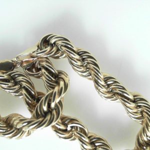Yellow 10 Karat Polished Hollow Rope Estate Bracelet Width 8 mm 
Length 8 in 
Gram Weight 13.4 gr