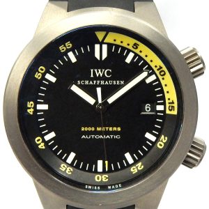 Gents Estate Watch IWC Divers 
Vendor Style #: IW3528 Aquatimer 3170512
42 Titanium Strap 
Dial:Black hash
Box Included/Papers Not Included
Condition Excellent
1 Year Warranty
Service papers and box