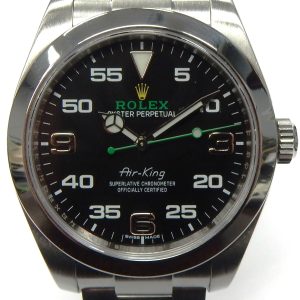 Estate Rolex Sport Year: 2018
Vendor Style #: 116900 Air-King SN: N7Q45168 Oyster
40mm StainlessSteel
Dial: Black 
Box Included/Papers Included
Condition Excellent
1 Year Warranty