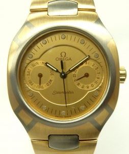 Mixed Estate Watch - Omega Dress 1986
Vendor Style #: Omega Seamaster 18K/Titanium 3961022 3961222
31.5 18 Karat Bracelet 
Dial:Gold
Box Included/Papers Included
Condition Very Rare 88 gram total weight 
1 Year Warranty