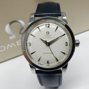 Gents Omega white gold 18 karat Seamaster 1948 51113382002001 SN82228384 with box and papers circa 2019.