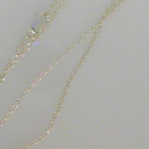 White Sterling Silver Polished Rolo Chain 
Length 16 in 
Gram Weight 2.4 gr
