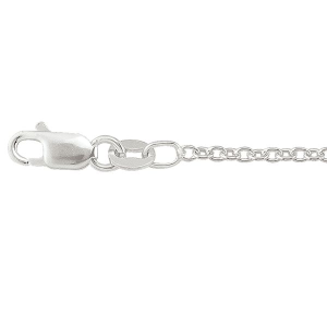 White Sterling Silver Polished Cable Link Chain 
Length 16 in 
Gram Weight 1.82 gr