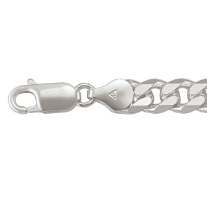 White Silver Polished Heavy Curb Chain 
Length 22 in 
Gram Weight 44.47 gr