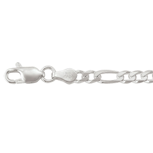 White Silver Polished Figaro Chain 
Length 18 in 
Gram Weight 9.59 gr