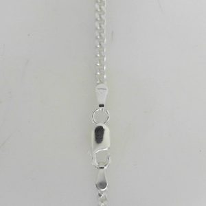 White Rhodium Plated Silver Diamond Cut Curb Chain 
Length 24 in 
Gram Weight 9.9 gr