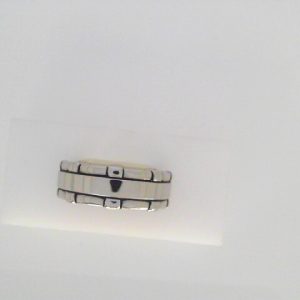 White Cobalt Polished Band Ring 
Size: 10