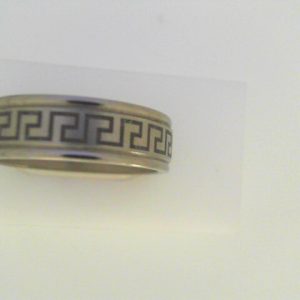 White Titanium Satin Band Ring Width 7 mm 
Size: 10