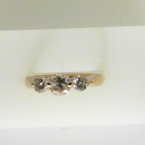 Estate Diamond Engagement Ring 
14 Karat White Estate Engagement Ring 
Finger Size 6.5 Gram Weight 2.97 
1 Center Diamond 0.45ct Shape: Round With 2 Round Diamonds 0.32 ctw 0.77