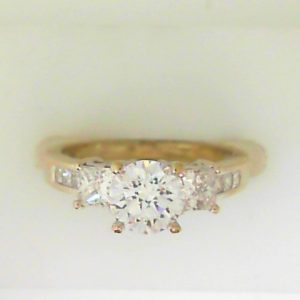 Estate Diamond Engagement Ring 
18 Karat White Estate Engagement Ring 
Finger Size 4 Gram Weight 3.3 
1 Center Diamond 0.73ct Shape: Round; Clarity: VVS1; Colour: D; GIA 15446667 0.73