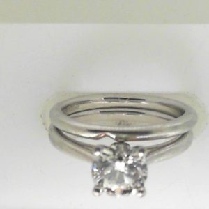 Birks Estate Diamond Engagement Ring Set
Platinum White Estate Engagement Ring 
Finger Size 5.5 Gram Weight 8.2 
1 Center Diamond 1.03ct Shape: Round; Clarity: SI2; Colour: I; GIA 2317426523 1.03