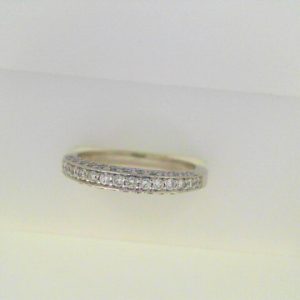 Diamond Wedding/Anniversary Ring 
14 Karat White Wedding/Anniversary Ring 
Finger Size 6.5 
 Center Diamond Shape: Round 0.47