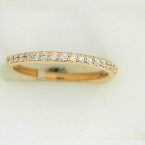 Diamond Wedding/Anniversary Ring 
14 Karat Yellow Wedding/Anniversary Ring 
Finger Size 6.5 Gram Weight 1.61 
18 Center Diamonds Shape: Round 0.2