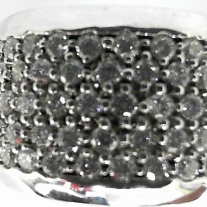 Estate Diamond Dinner Ring - Women's 
14 Karat White Estate Dinner Ring 
Finger Size 7.25 Gram Weight 13.8 
59 Center Diamonds Shape: Round; Clarity: SI1; Colour: H 1.75