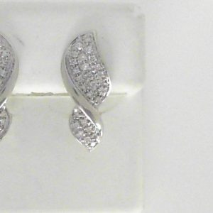Diamond Earrings 
14 Karat White Diamond Earrings 
 
54 Center Diamonds Shape: Round 0.5