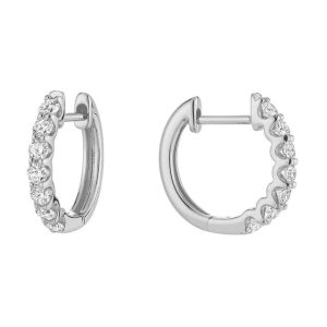 Diamond Earrings 
14 Karat White Diamond Earrings 
Gram Weight 1.89 
14 Center Diamonds Shape: Round 0.46