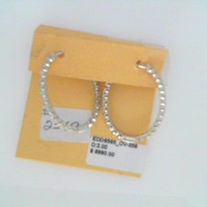 Diamond Earrings 
14 Karat White Diamond Earrings 
 
50 Center Diamonds Shape: Round 2