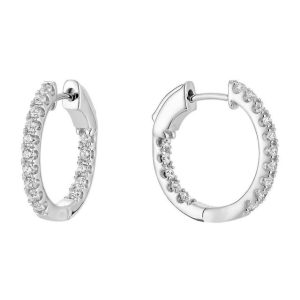 Diamond Earrings 
14 Karat White Diamond Earrings 
 
30 Center Diamonds Shape: Round 0.65