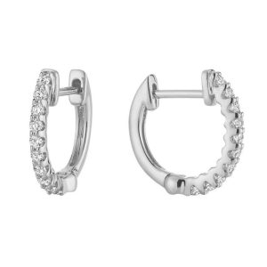 Diamond Earrings 
14 Karat White Diamond Earrings 
 
20 Center Diamonds Shape: Round 0.23