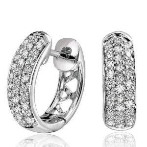 Diamond Earrings 
14 Karat White Diamond Earrings 
Gram Weight 2.41 
50 Center Diamonds Shape: Round 0.22