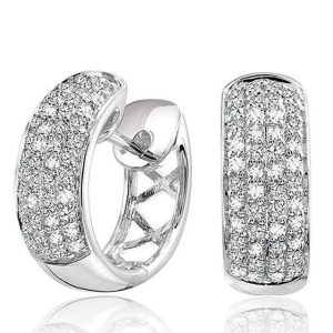 Diamond Earrings 
14 Karat White Diamond Earrings 
Gram Weight 3.72 
50 Center Diamonds Shape: Round 0.32