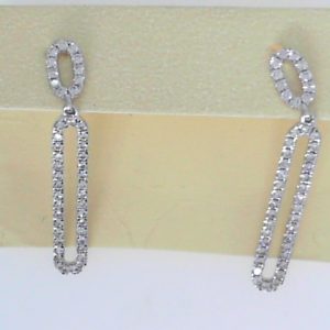 Diamond Earrings 
14 Karat White Diamond Earrings 
 
84 Center Diamonds Shape: Round 0.872