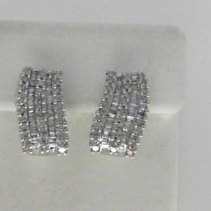Estate Diamond Earrings 
14 Karat White Estate Diamond Earrings 
Gram Weight 7.5 
124 Center Diamonds Shape: Rose Cut 1.33