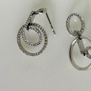 Estate Diamond Earrings 
14 Karat White Estate Diamond Earrings 
Gram Weight 4 
162 Center Diamonds Shape: Round 0.5