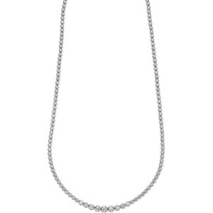 Diamond Pendant/Necklace 
14 Karat White Diamond Pendant 
Gram Weight 15.4 Chain Style: Tennis 
138 Center Diamonds Shape: Round 3.5