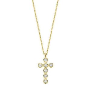 Diamond Pendant/Necklace 
14 Karat Yellow Diamond Pendant 
Gram Weight 1.57 Chain Style: Cable Link 14 Karat Yellow Length: 18in 
7 Center Diamonds Shape: Round 0.09