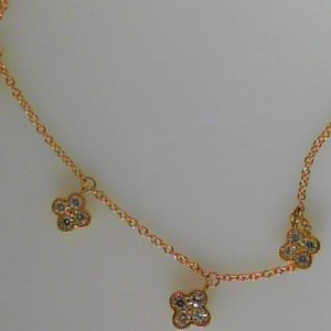 Diamond Pendant/Necklace 
14 Karat Yellow Diamond Pendant 
 Chain Style: Cable Link 14 Karat Yellow Length: 18in 
36 Center Diamonds Shape: Round; Clarity: SI; Colour: I/J 0.65