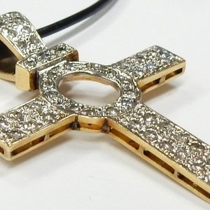 Estate Diamond Pendant/Necklace 
14 Karat Yellow/White Estate Diamond Pendant 
Gram Weight 6.66 Chain Style: No Chain 
47 Center Diamonds Shape: Round