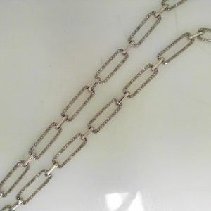 Estate Diamond Pendant/Necklace 
14 Karat White Estate Diamond Pendant 
Gram Weight 13.38 Chain Style: Paper Clip 14 Karat White 20 
832 Center Diamonds Shape: Round