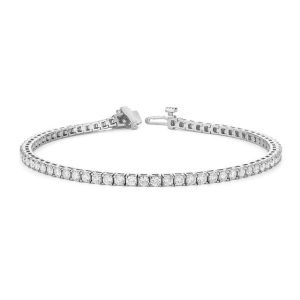 Diamond Bracelets 
14 Karat White Diamond Bracelet Length: 7in 
Gram Weight 9.33 
74 Center Diamonds Shape: Round 1.27