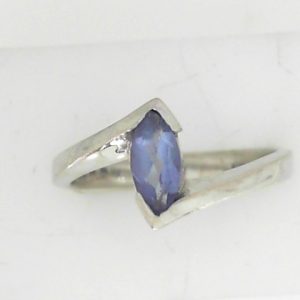 Tanzanite Estate Ring 
14 Karat White Tanzanite Ring With Finger Size 8 
 Gram Weight 3.88 
1 Center Tanzanite Shape: Marquise