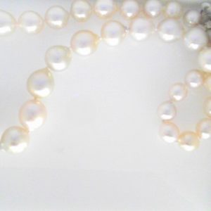 Pearl Pendant 
 White Pearl Pendant 
 Chain Style: No Chain 14 Karat White Length: 16in 
 Center Pearl Shape: Baroque; Colour: White
