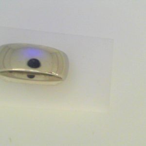 White Platinum Polished Band Estate Ring Width 7 mm 
Size: 6.75 
Gram Weight 16.5 gr