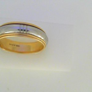 Yellow/White Platinum/18K Polished Band Estate Ring 
Size: 9.75 
Gram Weight 11.35 gr