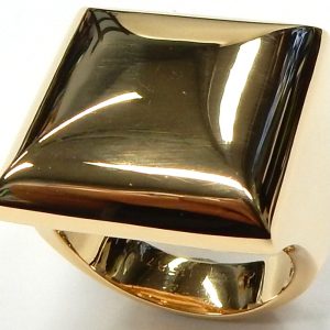 Yellow 18 Karat Polished Dome Estate Ring Width 21.2 mm 
Size: 8.25 
Gram Weight 22.07 gr