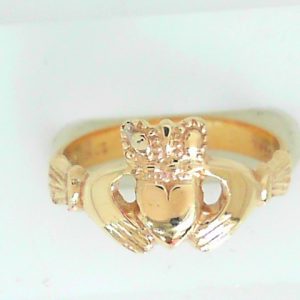 CladdaghYellow 14 Karat Polished Band Estate Ring
Size: 8.75
Gram Weight 4.11 gr