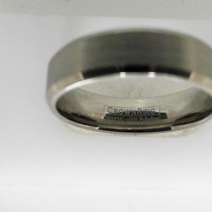 White Palladium Satin Band Ring Width 6 mm 
Size: 10
