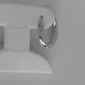 White 14 Karat Polished Small Hoop Earring Width 4 mm 
Gram Weight 3.26 gr 
Length 24 mm