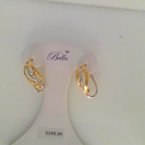 Yellow/White 10 Karat Polished Large Hoop Earring