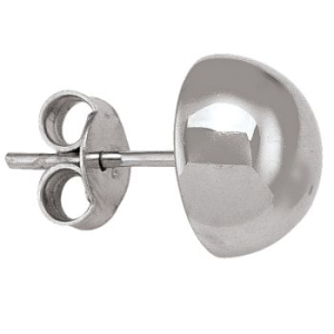 White 14 Karat Polished Button Earring Width 10 mm 
Gram Weight 2.27 gr