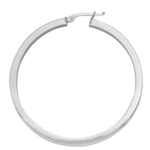 White 14 Karat Polished Large Hoop Earring Width 2.5 mm 
Gram Weight 3.95 gr 
Length 44.3 mm
