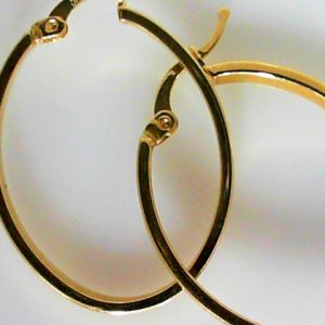 Yellow 14 Karat Polished Medium Hoop Earring 
Gram Weight 2.15 gr