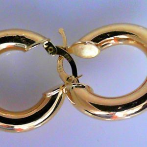 Yellow 14 Karat Polished Medium Hoop Earring 
Gram Weight 4.21 gr