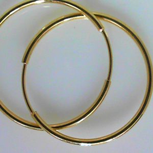Yellow 14 Karat Polished Large Hoop Earring 
Gram Weight 2.54 gr 
Length 40 mm