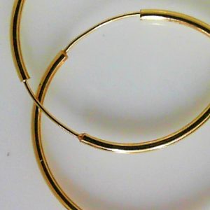 Yellow 14 Karat Polished Large Hoop Earring Width 1.5 mm 
Gram Weight 2.09 gr 
Length 36 mm
